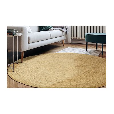 Στρογγυλό Χαλί Jute (λινάτσα) 90 cm Idomya 