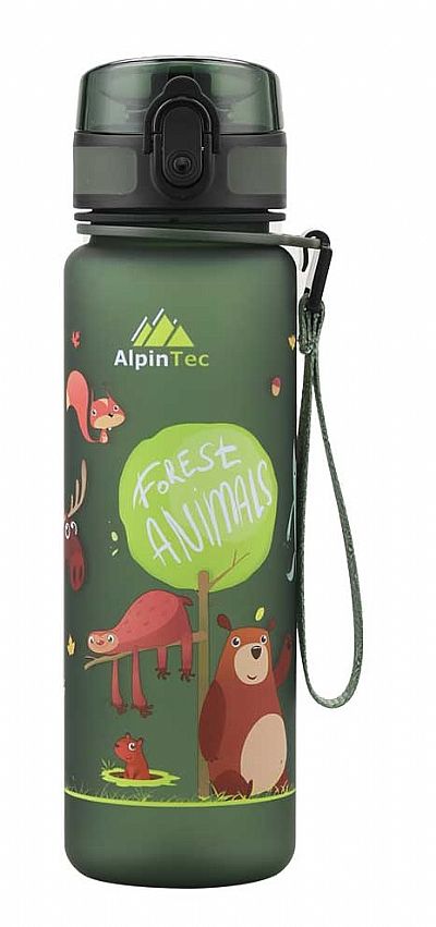 Παγούρι kids 500ml AlpinTec Σκούρο Πράσινο - Forest Animals
